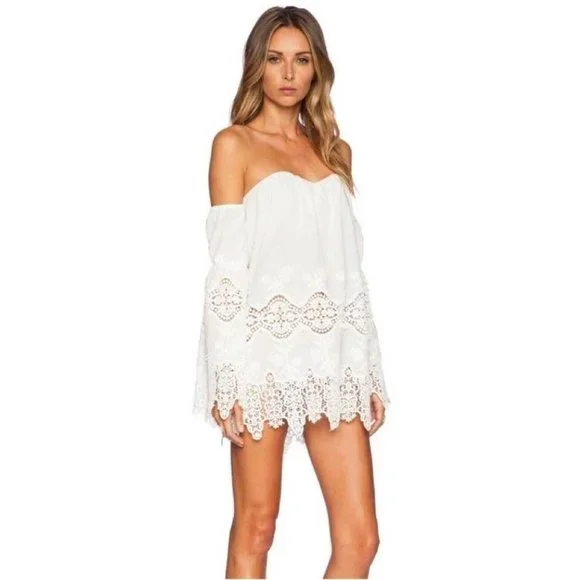 STONE COLD FOX | Marrakech White Lace Mini Dress 1 - Picture 2 of 16